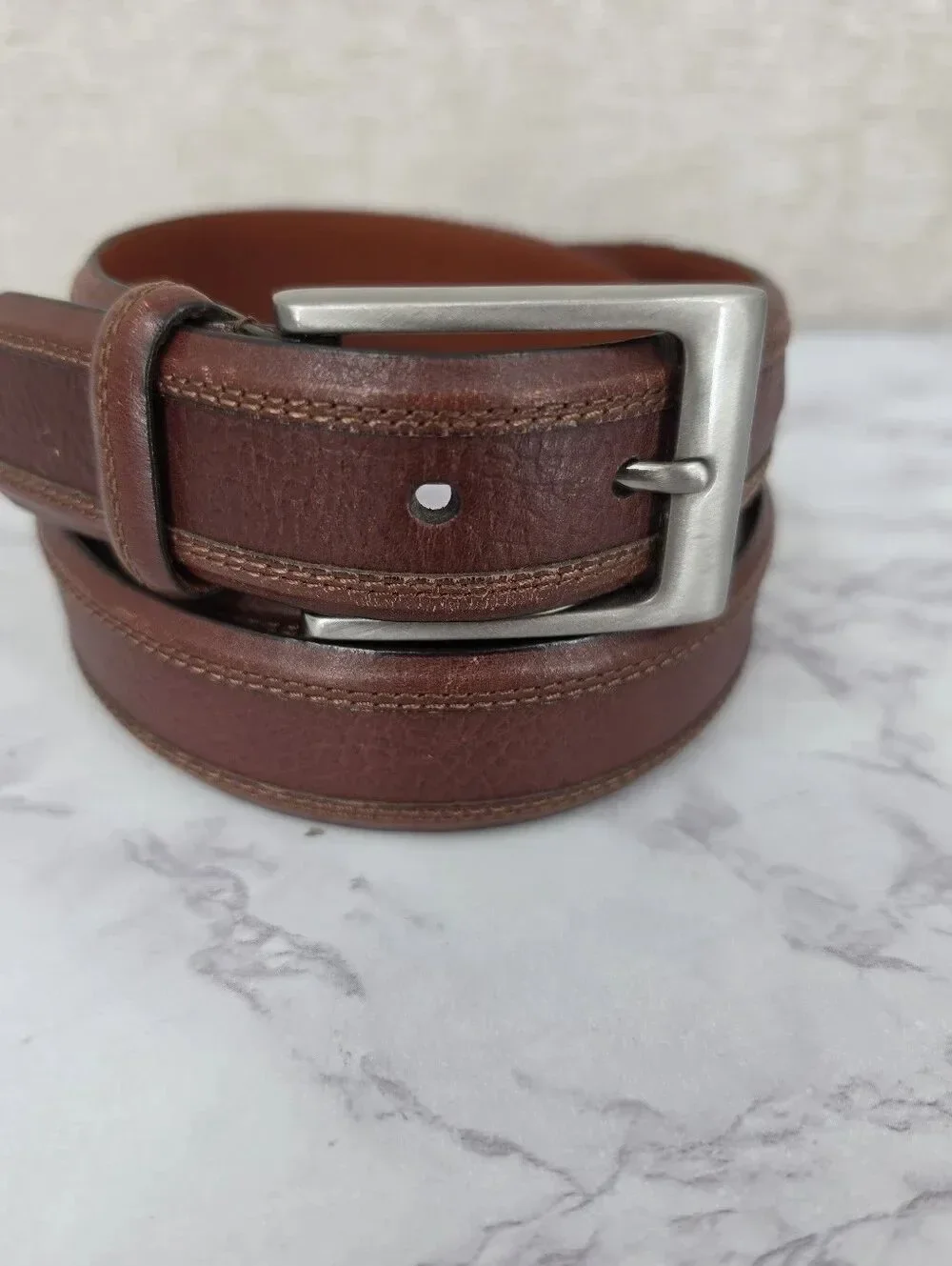 Cremieux Men's Brown Leather Belt - Classic Casual Style Size 44